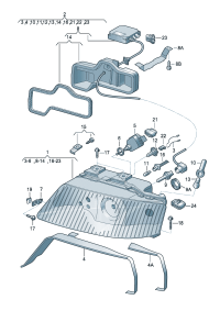 4B0941029AB-Halogen double head lamp, Bulb sub-assy