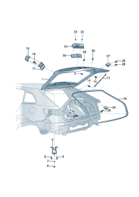18D827566-Knob, for power Lid lock operating