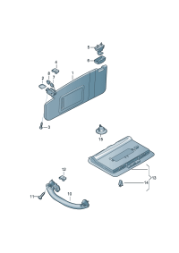4H0857551-Sunvisor, w/shld Mirror & lid  D-02.11.2015 -05.09.2016