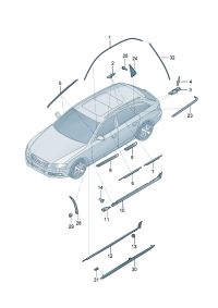 8KD8537042ZZ-Moulding, roof (chrome)