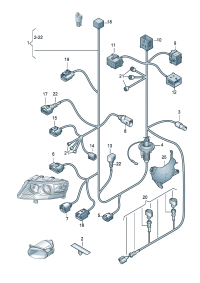 4F1971076A-Harness, wire, front rh D  -22.09.2008