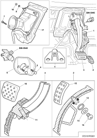 3W1723031G-Pedal mechanism-brake & accelerator