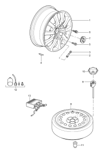 955362140909A1-Wheel-alloy 9 J X 20 ET 60 D-MJ 2005 (silver)