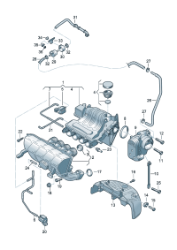 06A133203EE-Fitting-air intake pipe upr Porsche panamera: