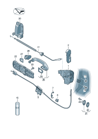 7N0839017F-Cable For door w/manual moving Vehicle model of the operating device  [* See photo] * *