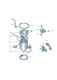 8R0919051N-Fuel delivery unit & Display, fuel level Sensor   Retainer * order box with only color mar