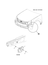25950263-Horn, 400 & 500 hz (with companion connector 13577794 w/lead)