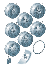 4L0071490-Wheel rim-aluminium alloy  Cap, wheel hub  Cooperate as needed:
