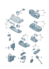 6QD9471058YS-Lamp assy For non-band Vehicle, sliding roof (light beige)
