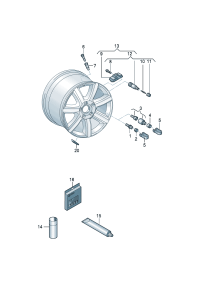 4M0601173D-Cap, wheel bolt Colour code: