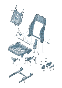 4G0959747-Seat front & back, height, Tilt & Switch, reclining adjust