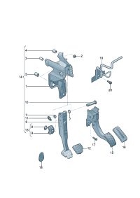 5QD723060D-Pedal-brake Bracket, pedal