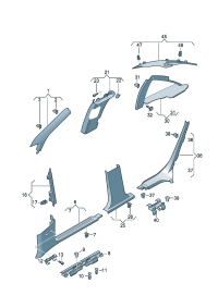 4F0867233F1NC-Trim-a pillar (STOFF) (silver)