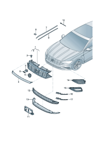 17G853651-GRILLE RADIATOR