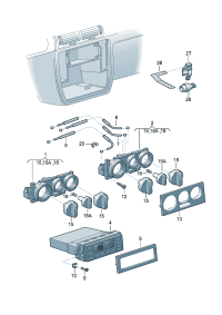 3B1907044C-Electronic control air conditioner Display & operating unit & Cont unit   Lighting: