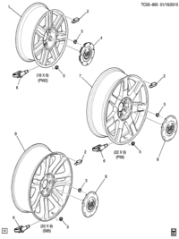 25731359-Cover, tire pressure indicator sensor (1,6 parts)