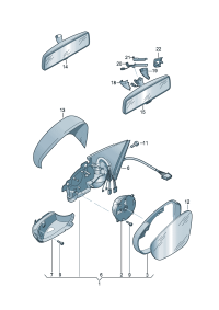 5K0857507AD-Cover, outer mirror For front door mounting kit Lens, g/htn The model of