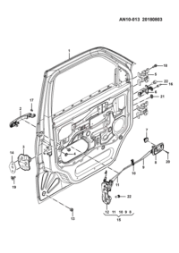 23892437-HINGE ASSY-FRONT DOOR
