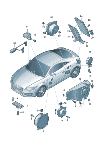 8J0035399A-Speaker assy-tweeter For w/bosch audio system The model of