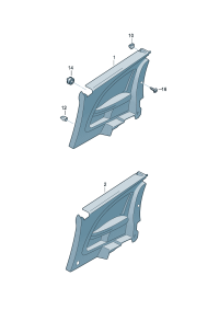 1K8867043BCYCZ-Garnish, side For brkt assy-in Car model of monitoring device (titanium black)