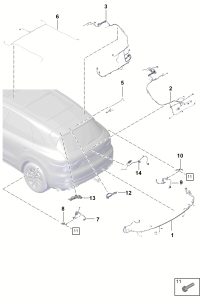 9Y0971145DN-Wiring harness Cover, rr. hatch Complete: Camera assy back