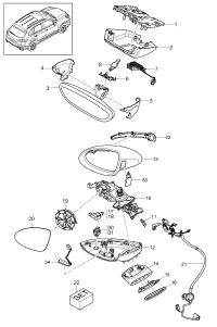 95873131700-Holder-mirror Mirror, outer Complete: Plate, reinf Unit assy-electric drive Spring