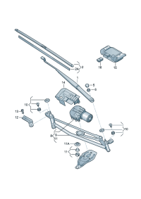 3CD955409-Wishbone, aerodynamic wiper (Driver seat)