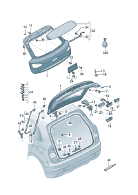 8U0827025B-Cover, rr. hatch Porsche panamera:  Porsche panamera: