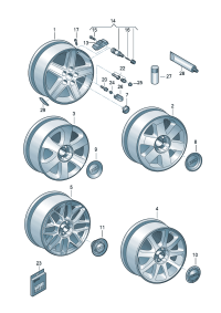 4D0698137-Bolt set wheel, Immobilizer  For use only:   F  8E-4-400 000