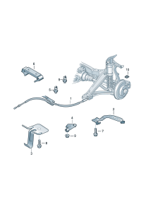 8E0609721AK-HAND BRAKE CABLE/LH/A4