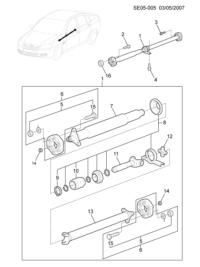 92138569-Bolt (M12X1.5X62 mm), rr. propeller shaft