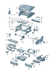 4FD88101901SJF-Seat complete And headrest (bright platinum (gray)