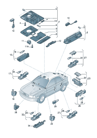 8E0947106EC3-Lamp assy For car models with sliding roof (platinum)