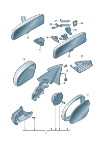 5ND857507-Cover, outer mirror For front door mounting kit Lens, g/htn The model of