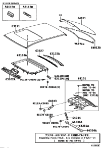 6311802030-Bracket, roof panel, rh/lh