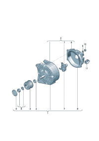 03H903023S-ALTERNATOR 3P 14V/150A/6G-W204