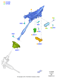 EJ7Z3C529A-Pillar assy-steering