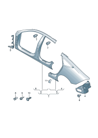 4K8810075B-Frame, quarter panel