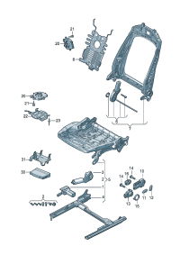 8WD959747-Seat front & back, height, Tilt & Switch, reclining adjust   D  -22.01.2018