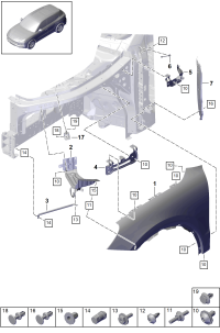 9Y0821105BY-Panel-fender Porsche panamera:     Deprecated parts