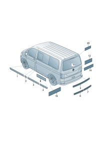 7E0853057C2ZZ-Protector For sliding door (bright chrome)