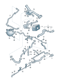 1K0122073GK-Water hose Couplpiece  (Heat exchanger coolant)