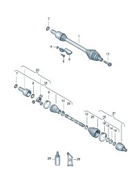 1K0407271PD-Band f joint Shaft, half swing