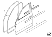 51337119981-DOOR WEATHER STRIP OUTER L/E60