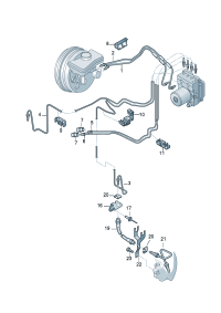 4F1614705T-Tube, from master cylinder To hydraulic unit