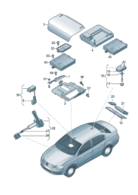 3C0035729F-Cassette, inner Telephones and bluetooth antenna Cont unit