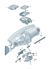 1K0857921D1QB-Glove box For use in a passenger room with electronic regulation Models of air condition system