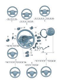 8R0419091G-Steering wheel (Leather)  Models with pulsing electronics
