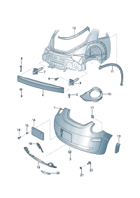 1C0807421HGRU-Cover, bumper (primer)