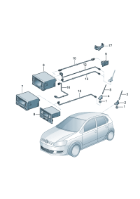 6R0035501C-Base assy-antenna For w/navigation system Vehicle type   D-14.04.2014